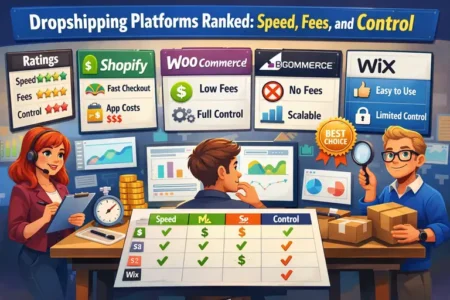 Read more about the article Dropshipping Platforms Ranked: Speed, Fees, and Control