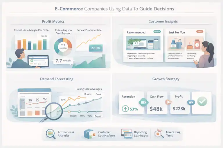 An informative illustration about E Commerce Companies Using Data To Guide Decisions