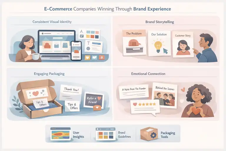 An informative illustration about E Commerce Companies Winning Through Brand Experience