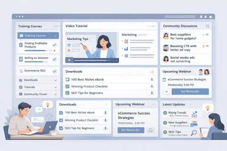 An informative illustration about Expert Community And Learning Resources For Growth