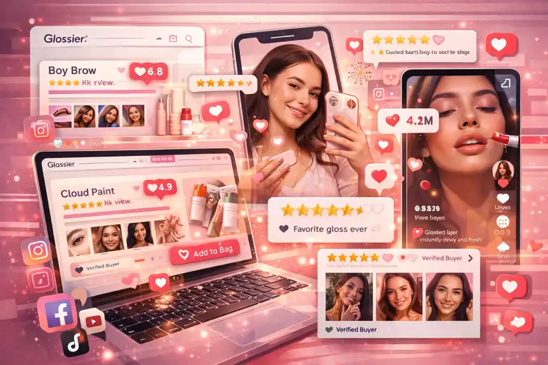 An informative illustration about
Glossier — Turning Social Proof Into a Sales Engine