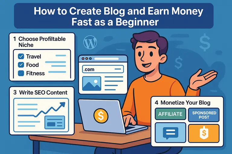 How to Create Blog and Earn Money Fast as a Beginner You are currently viewing How to Create Blog and Earn Money Fast as a Beginner
