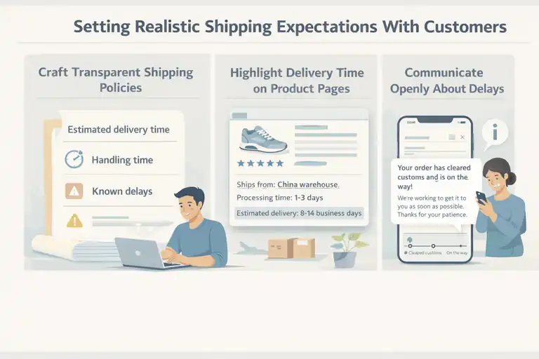 An informative illustration about How to Set Realistic Shipping Expectations With Customers