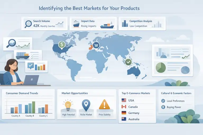 An informative illustration about Identifying the Best Markets for Your Products