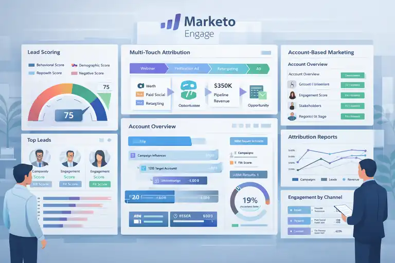 An informative illustration about Marketo Engage For Enterprise B2B Marketing Operations