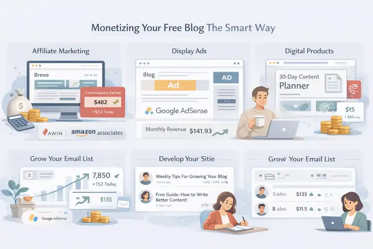 An informative illustration about Monetizing Your Free Blog The Smart Way