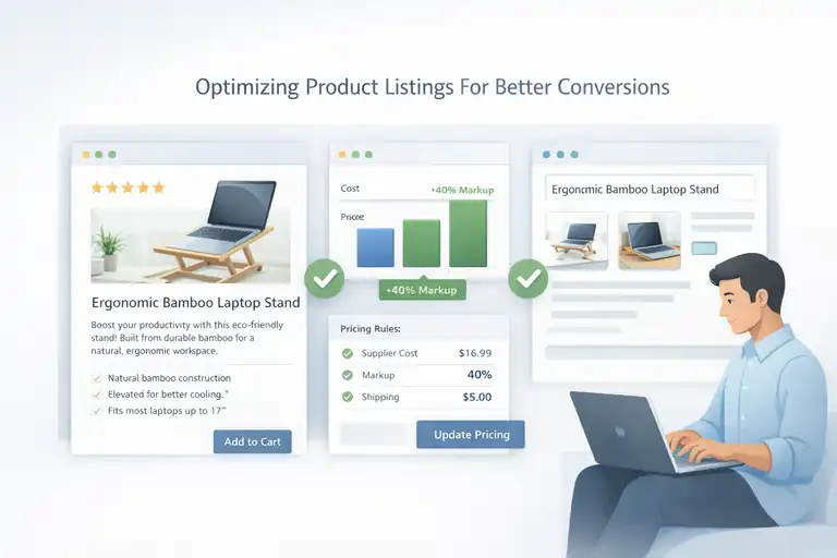 Salehoo WooCommerce Integration That Boosts Growth An informative illustration about Optimizing Product Listings For Better Conversions