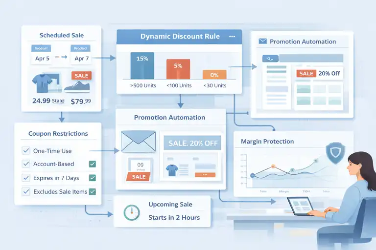 Ecommerce Automation That Saves Time Without Breaking Sales An informative illustration about Pricing And Promotion Automation That Protects Margins