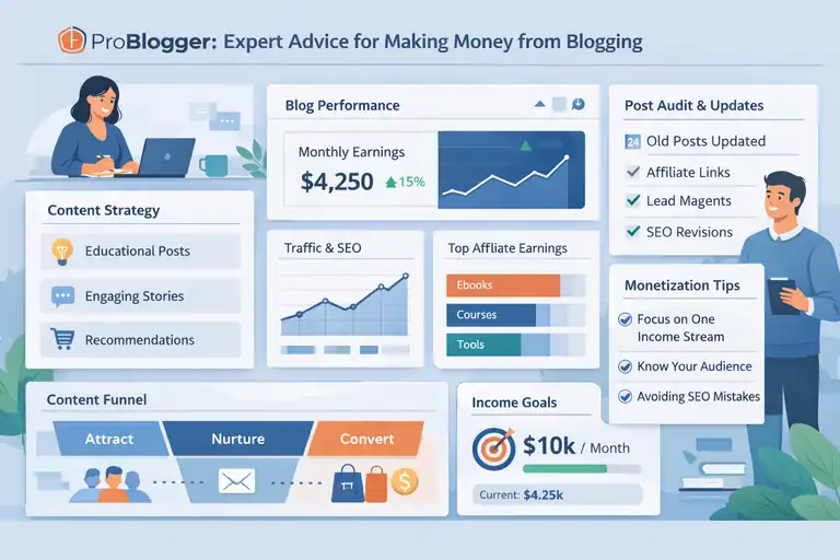 Best Blogs to Make Money for New Content Creators An informative illustration about ProBlogger: Expert Advice for Making Money from Blogging