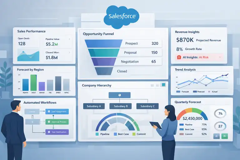 An informative illustration about Salesforce Platform For Enterprise-Level B2B Growth Control