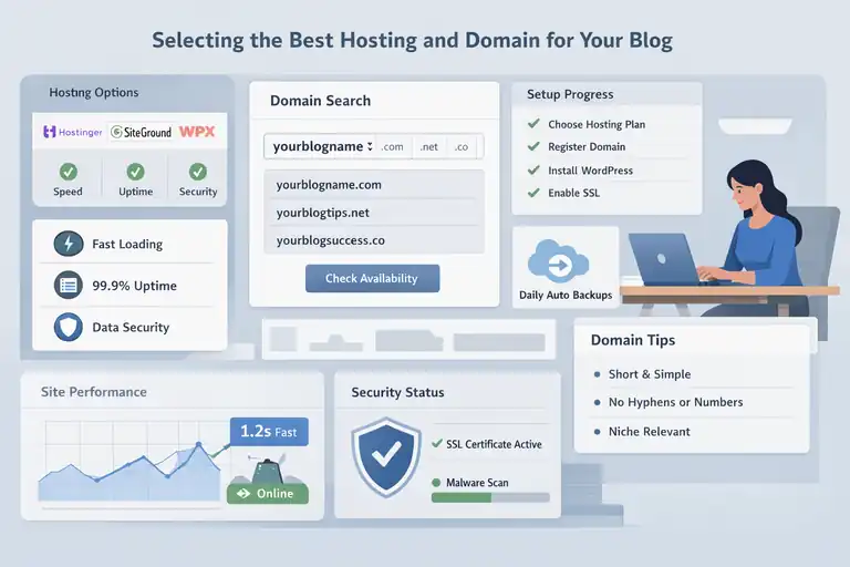 An informative illustration about Selecting The Best Hosting And Domain For Your Blog