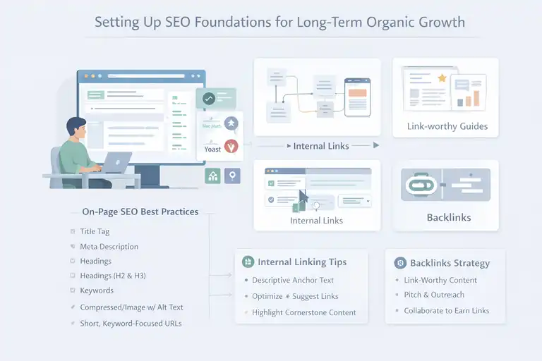 What’s the Best Way to Create a Blog for Income? An informative illustration about Setting Up SEO Foundations for Long-Term Organic Growth