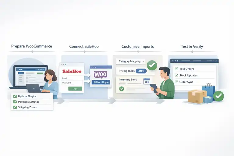 Salehoo WooCommerce Integration That Boosts Growth An informative illustration about Setting Up Salehoo WooCommerce Integration Step-By-Step