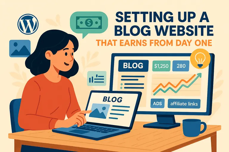 Setting Up a Blog Website That Earns From Day One An informative illustration about Setting Up a Blog Website That Earns From Day One