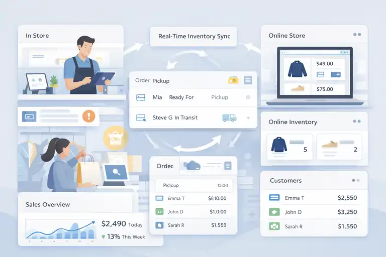 An informative illustration about Square POS Integration: Connect Your Online and Offline Sales
