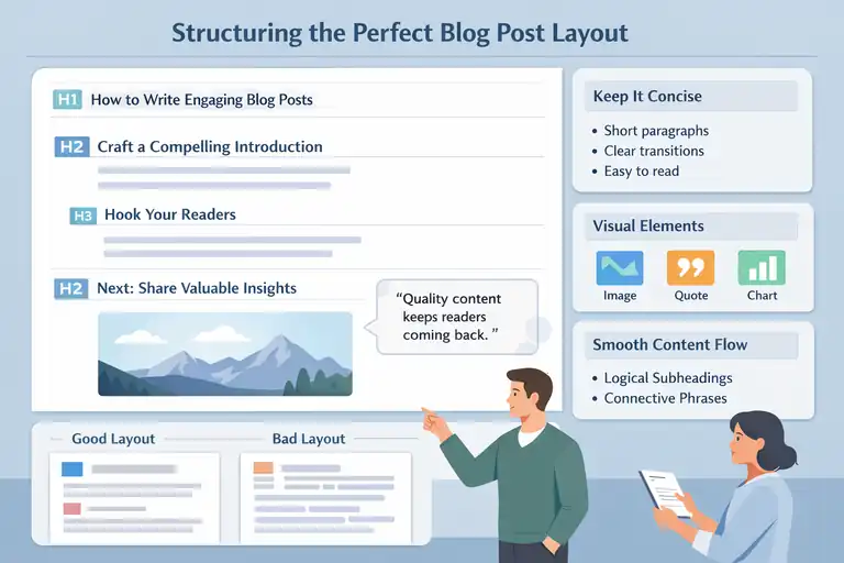 An informative illustration about Structuring the Perfect Blog Post Layout