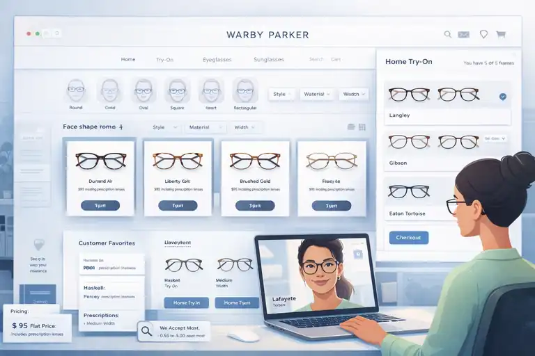 An informative illustration about Warby Parker: Ecommerce Built On Trust And Simplicity