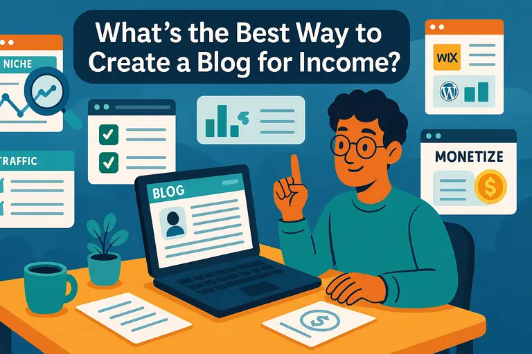 An informative illustration about What’s the Best Way to Create a Blog for Income?