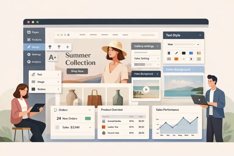 An informative illustration about Wix Ecommerce Builder For Design-First Small Businesses