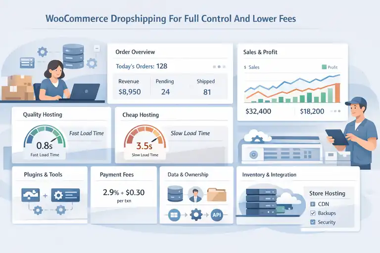 An informative illustration about WooCommerce Dropshipping For Full Control And Lower Fees
