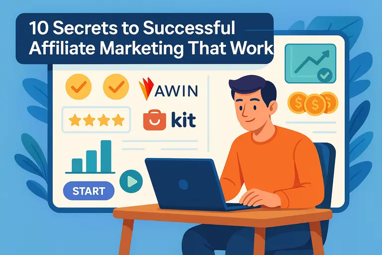 An informative illustration about 10 Secrets to Successful Affiliate Marketing That Work