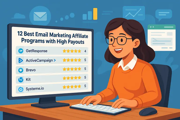 An informative illustration about 12 Best Email Marketing Affiliate Programs with High Payouts