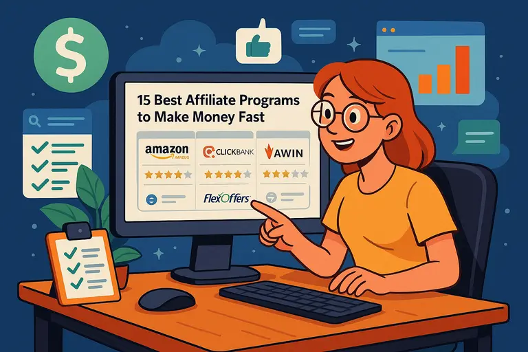 An informative illustration about 15 Best Affiliate Programs to Make Money Fast