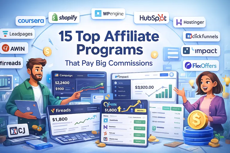 An informative illustration about 15 Top Affiliate Programs That Pay Big Commissions