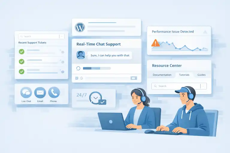 An informative illustration about 24/7 Expert Support From Real WordPress Professionals