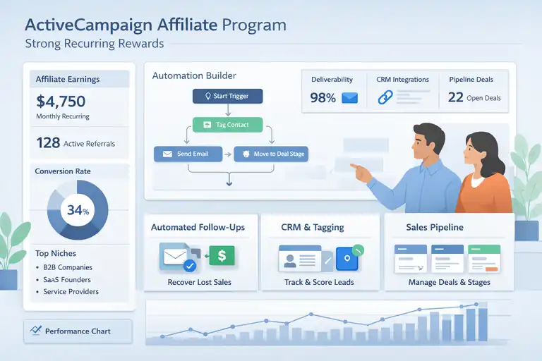 An informative illustration about ActiveCampaign Affiliate Program With Strong Recurring Rewards