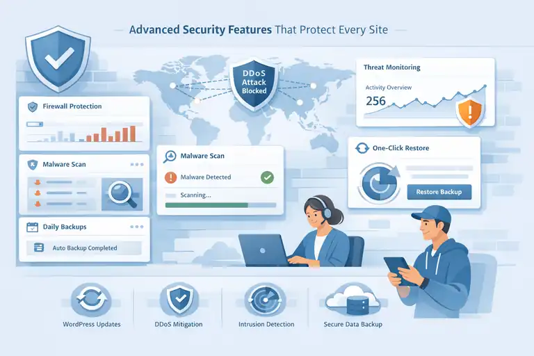 An informative illustration about Advanced Security Features That Protect Every Site