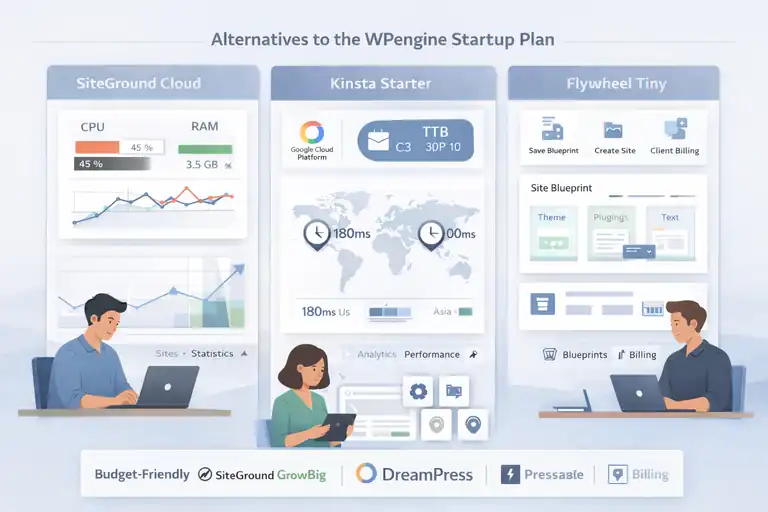 An informative illustration about Alternatives to the WPengine Startup Plan for Growth