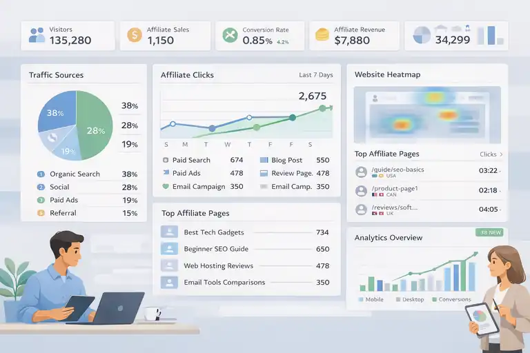 15 Must-Have Affiliate Marketing Tools to Grow Faster An informative illustration about Analytics And Tracking Tools To Measure Performance