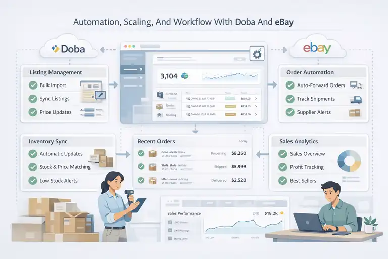 An informative illustration about Automation, Scaling, And Workflow With Doba And eBay
