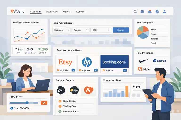 An informative illustration about Awin: A Global Network Of Trusted Brands