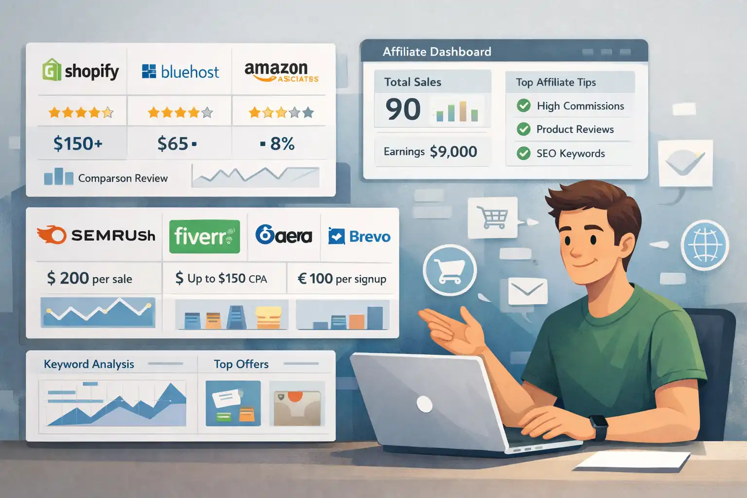 An informative illustration about Best Affiliate Programs To Make Money From Home