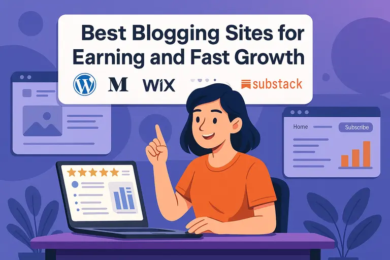 An informative illustration about Best Blogging Sites for Earning and Fast Growth