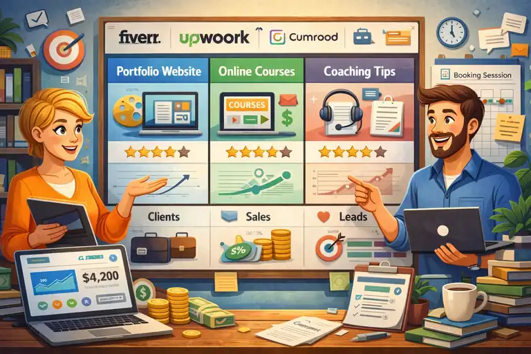 An informative illustration about Blogging Ideas That Support Freelance and Coaching Income