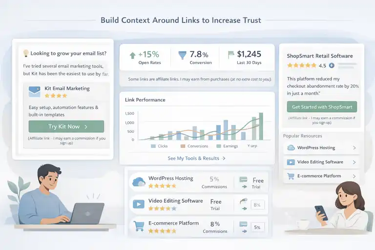 An informative illustration about Build Context Around Links to Increase Trust