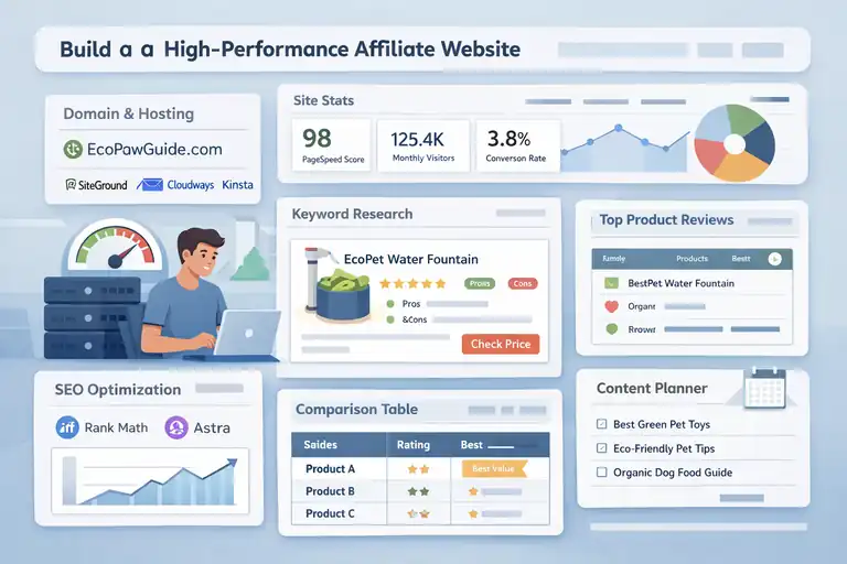 An informative illustration about Build a High-Performance Affiliate Website