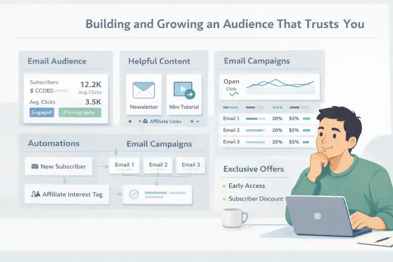 An informative illustration about Building and Growing an Audience That Trusts You