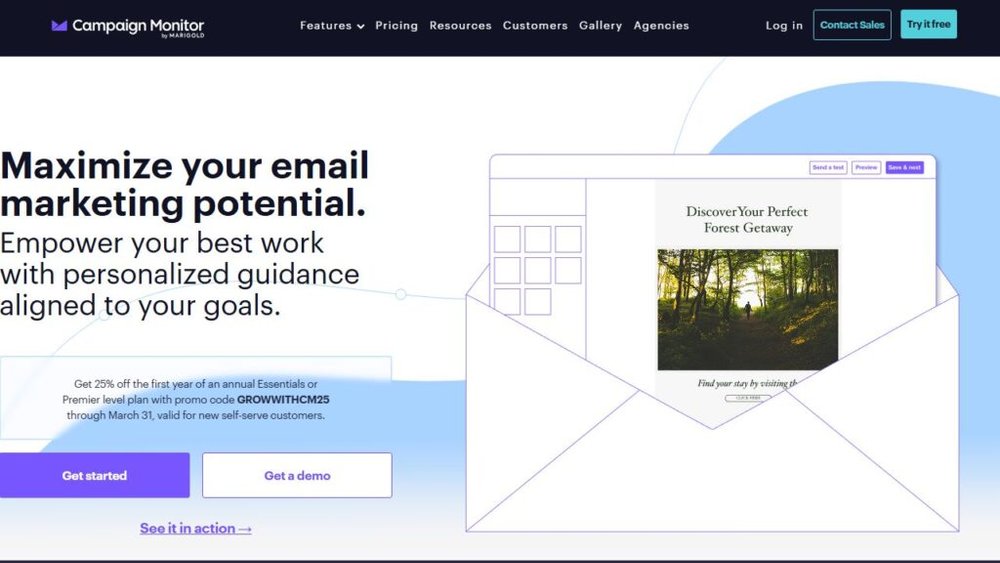 Best Email Marketing Services for Small Business Campaign Monitor screenshot