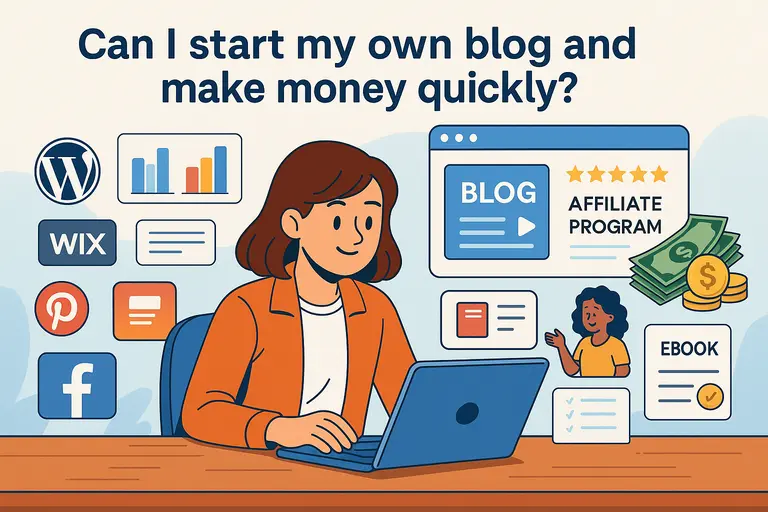 An informative illustration about Can I Start My Own Blog and Make Money Quickly?