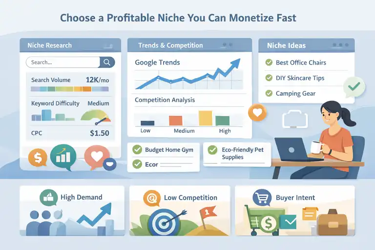 How to Start Affiliate Marketing and Make Money Fast An informative illustration about Choose a Profitable Niche You Can Monetize Fast