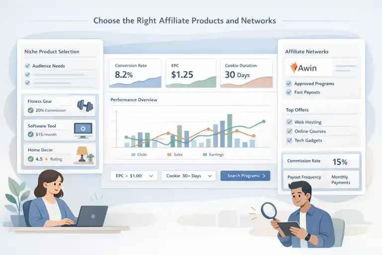An informative illustration about Choose the Right Affiliate Products and Networks