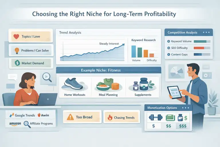 An informative illustration about Choosing The Right Niche For Long-Term Profitability