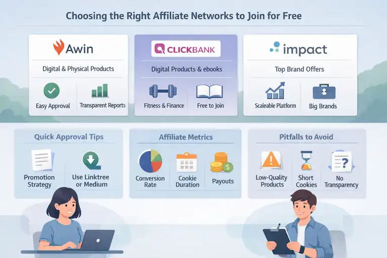 Affiliate Marketing Earn Money Online with No Upfront Cost An informative illustration about Choosing the Right Affiliate Networks to Join for Free