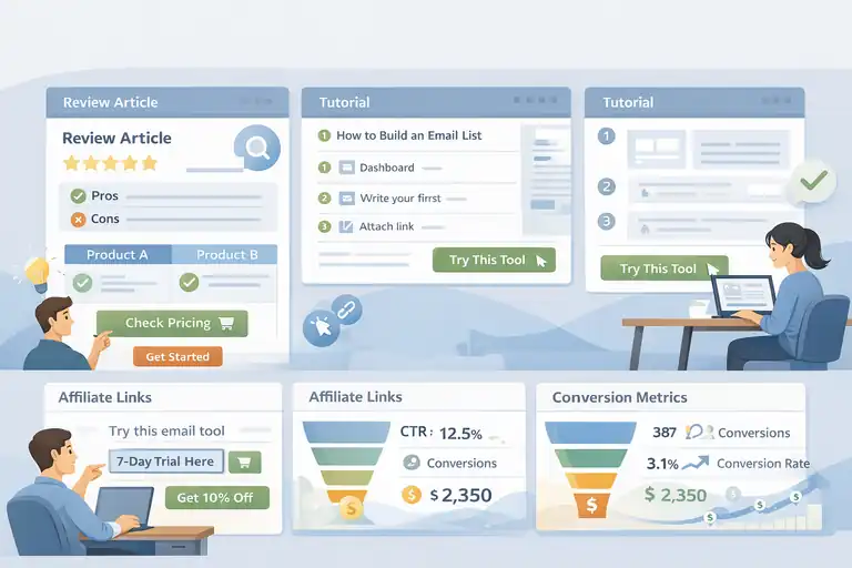 How to Start Affiliate Marketing and Make Money Fast An informative illustration about Create Content That Converts Visitors into Buyers