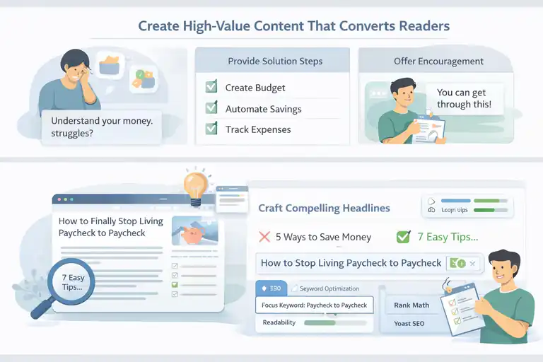 An informative illustration about Create High-Value Content That Converts Readers