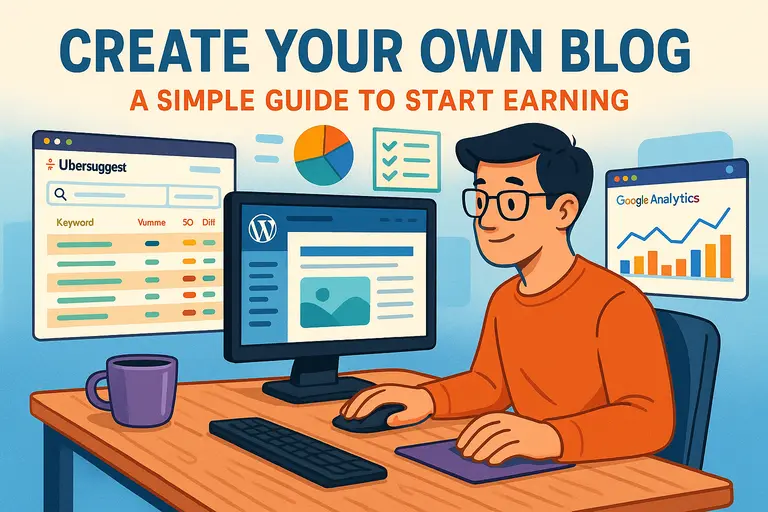 An informative illustration about Create Your Own Blog: A Simple Guide to Start Earning